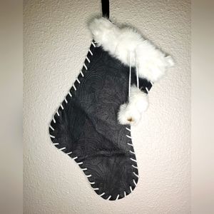 Black Leather Handmade Christmas Stocking